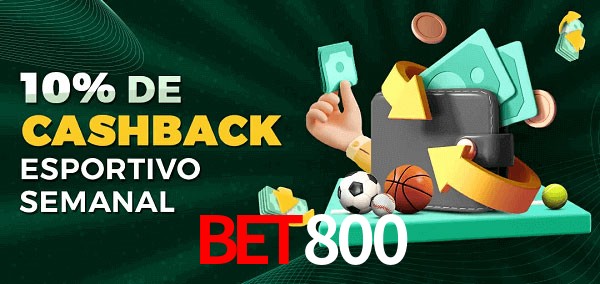10% de bônus de cashback na Bet800